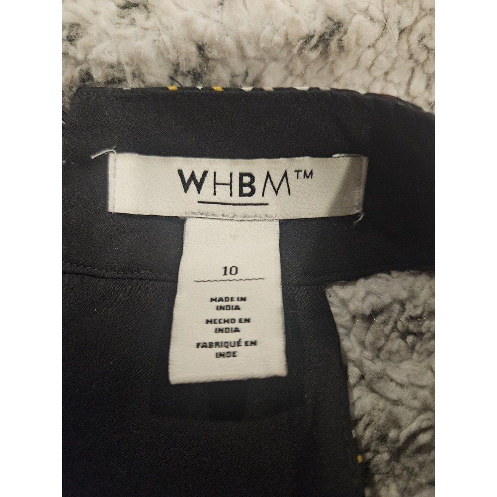 White House Black Market SZ 10 Black Multicolor Halter Blouse Sleeveless Lined - Picture 4 of 10